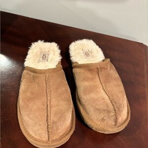 UGG Tan Suede Slippers with Cream Lining